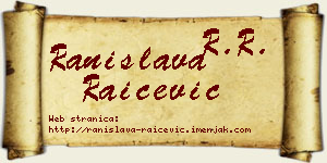 Ranislava Raičević vizit kartica